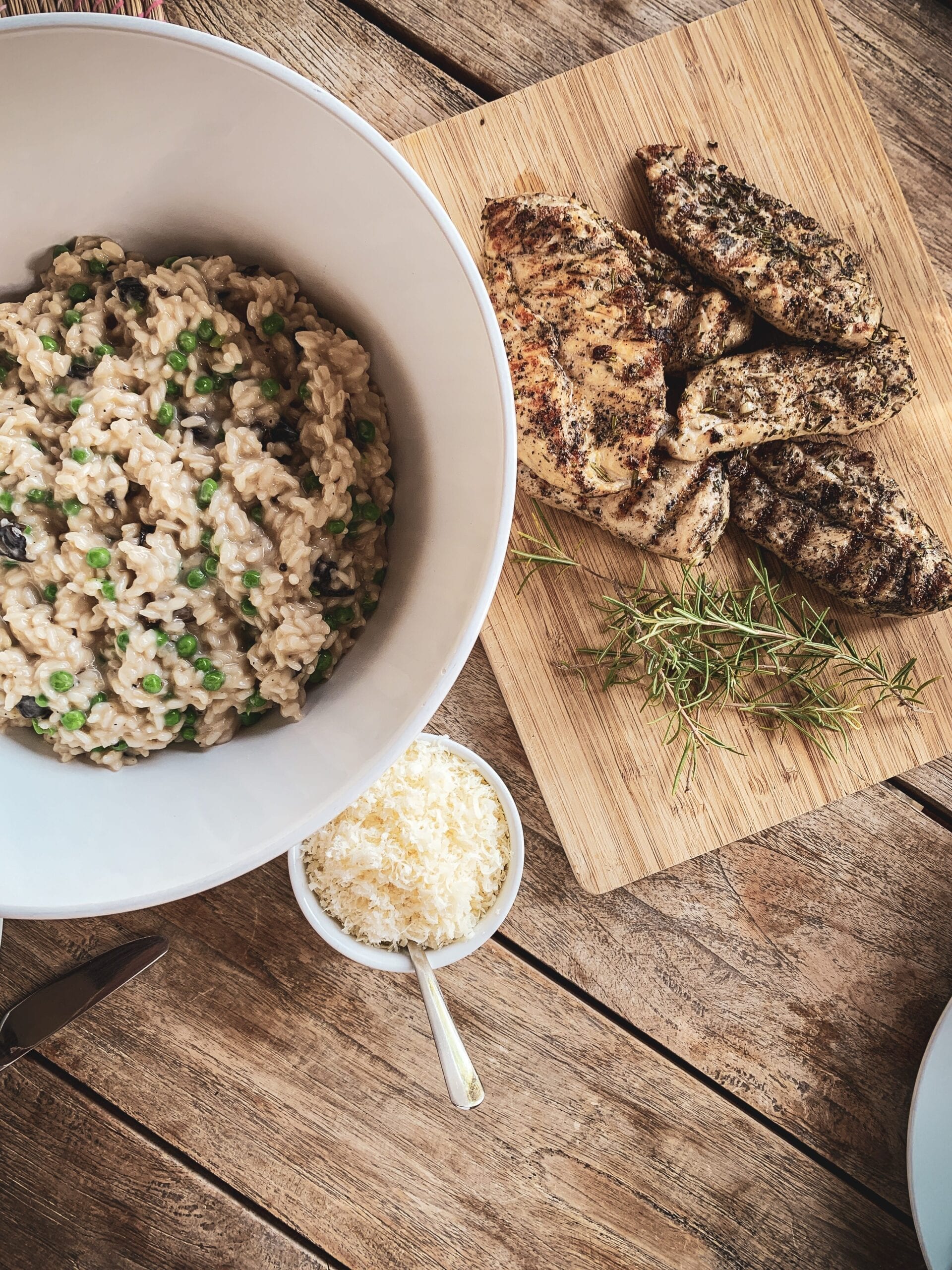 Opskrift på svampe risotto med stegt kylling