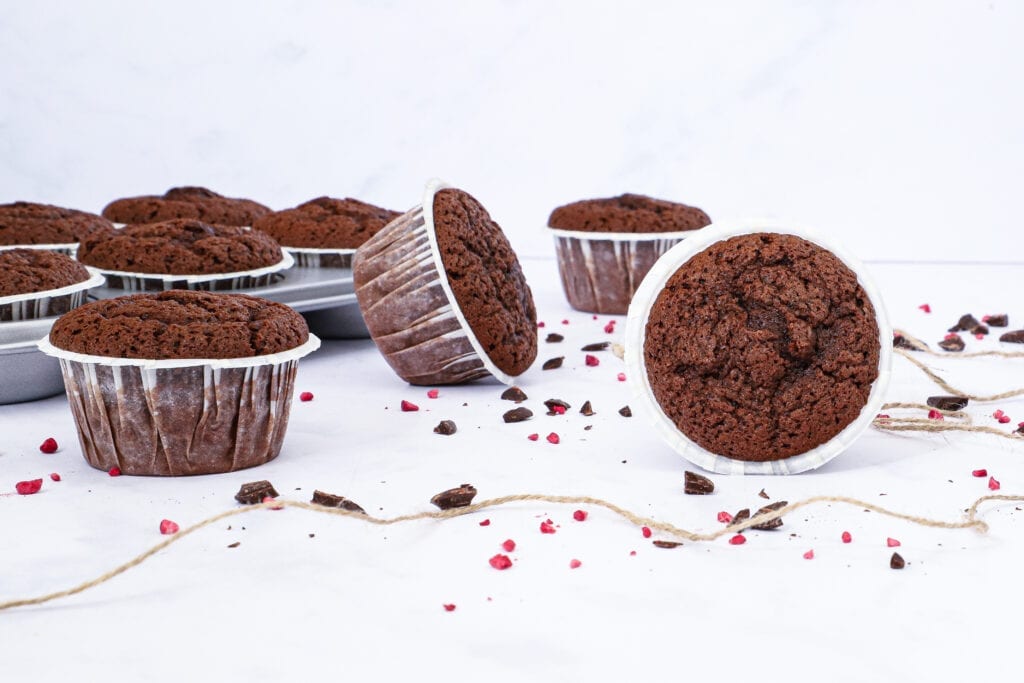 Chokolademuffins - Opskrift på svampede chokolademuffins