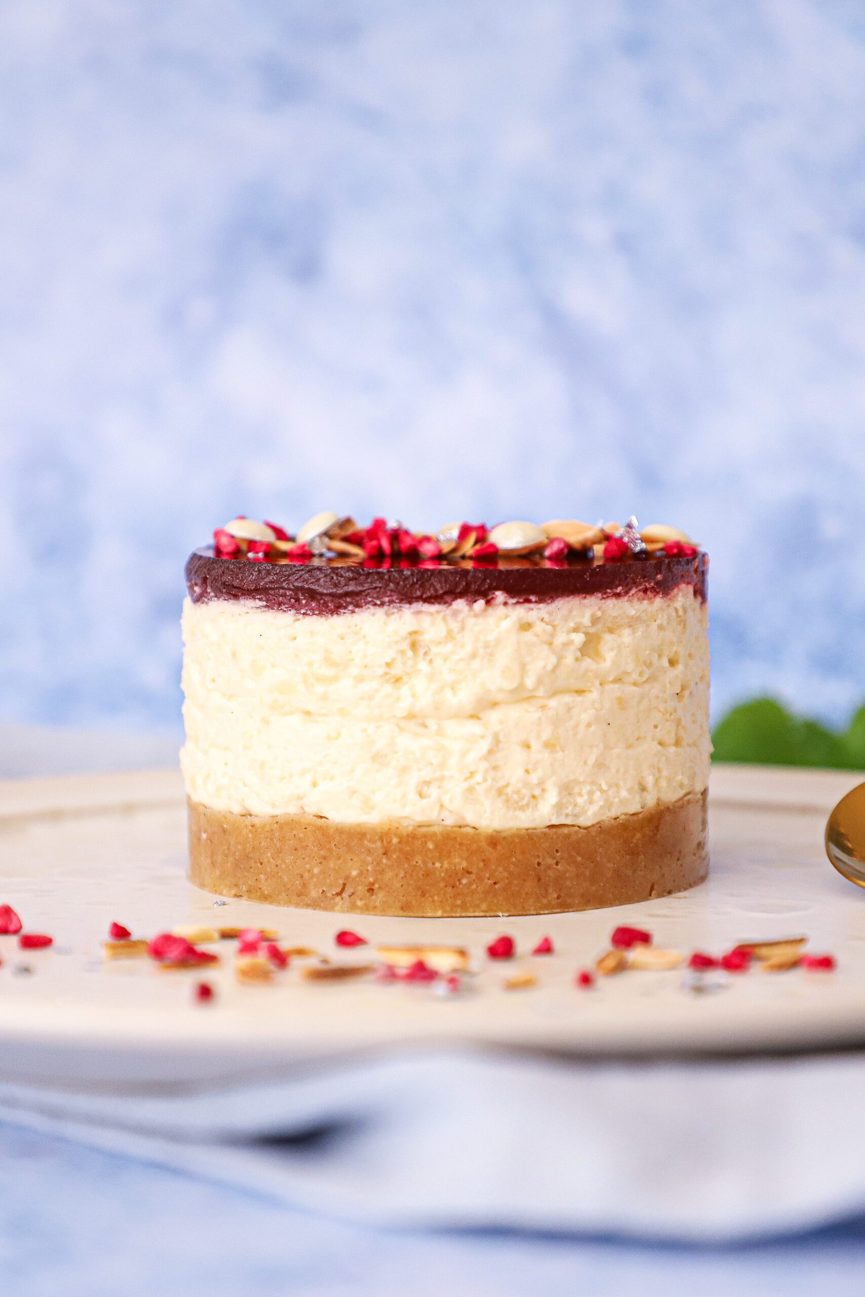 Risalamande cheesecake - Opskrift på cheesecake med risalamande