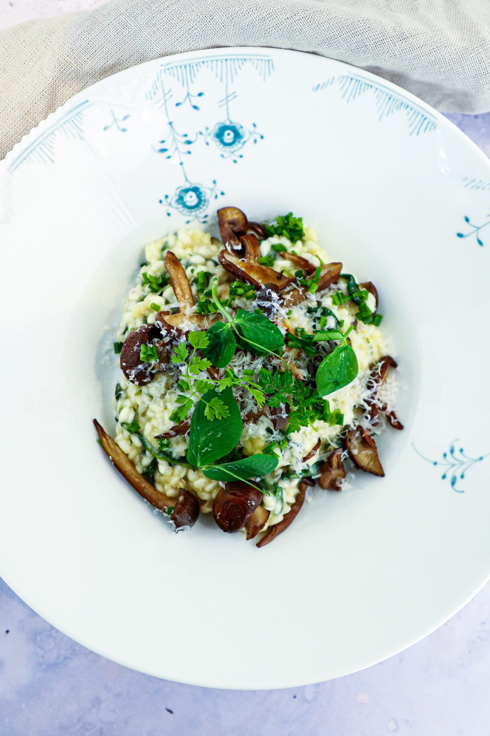 Risotto med svampe - Opskrift på svamperisotto med spinat