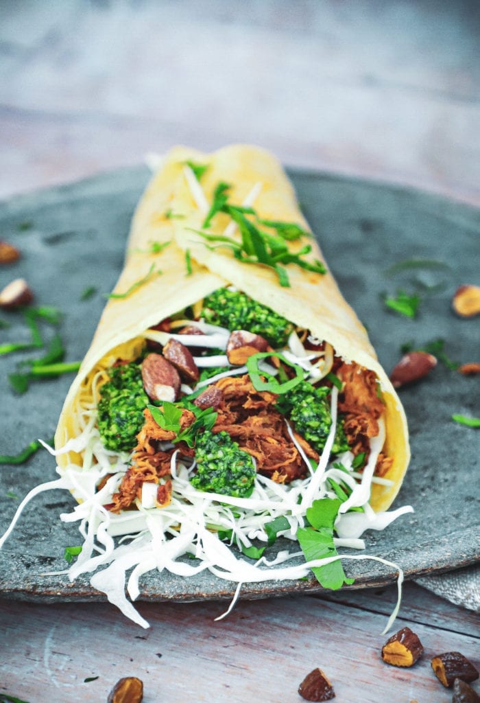 Æggewraps - Opskrift på æggewrap med pulled pork