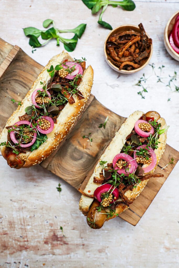 Klassisk gourmet hotdog - Opskrift på gourmet hotdogs