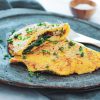Omelet med kylling, ost og spinat - Opskrift på nem morgenmad