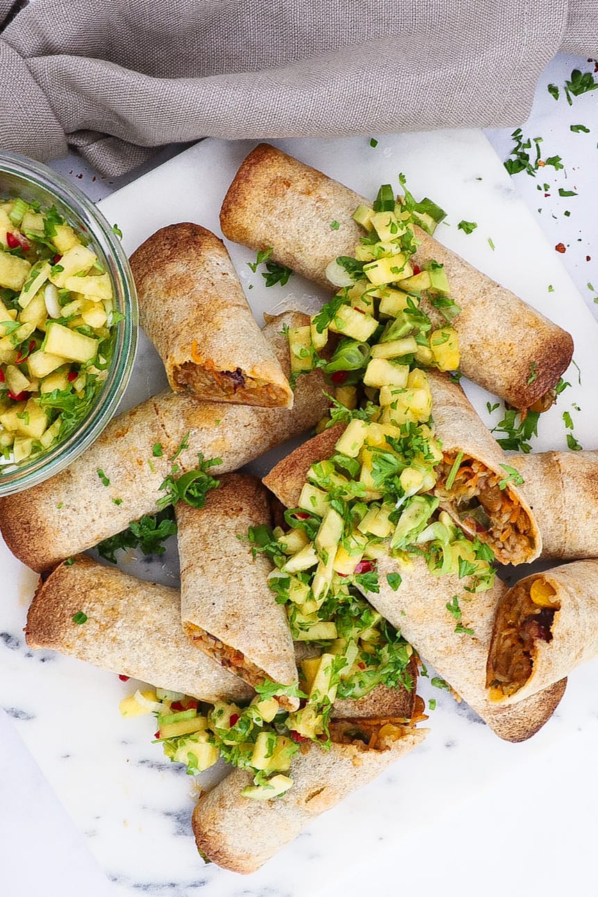 Tinga taquitos vegetar - Opskrift på mexicanske sprøde tortilla