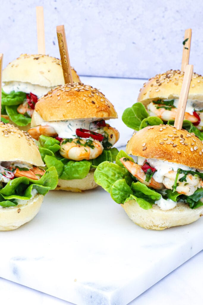 Sliders med chili/hvidløgsrejer - Sliders med gambas al ajillo