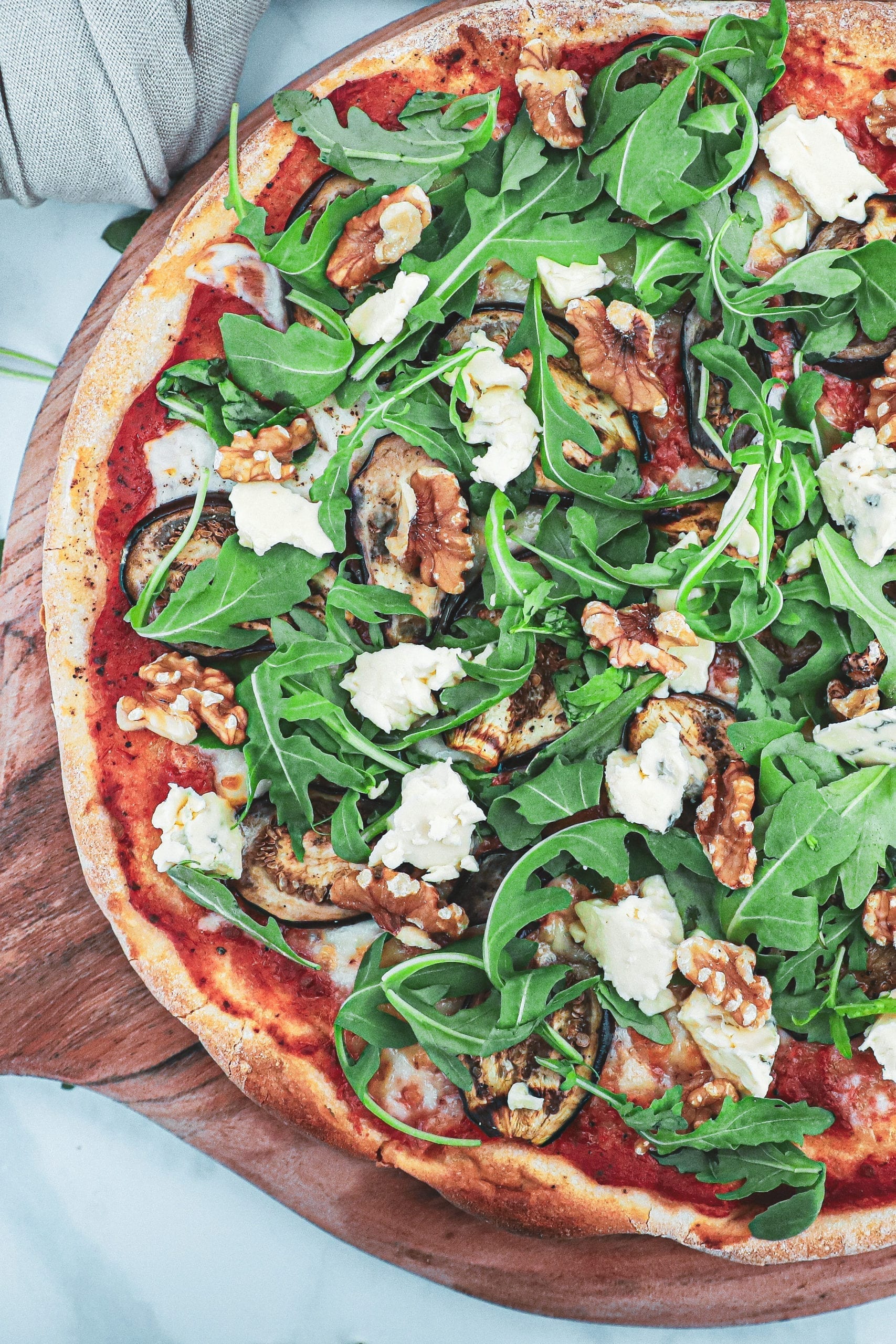 Pizza med aubergine og blåskimmel - Inspiration til topping