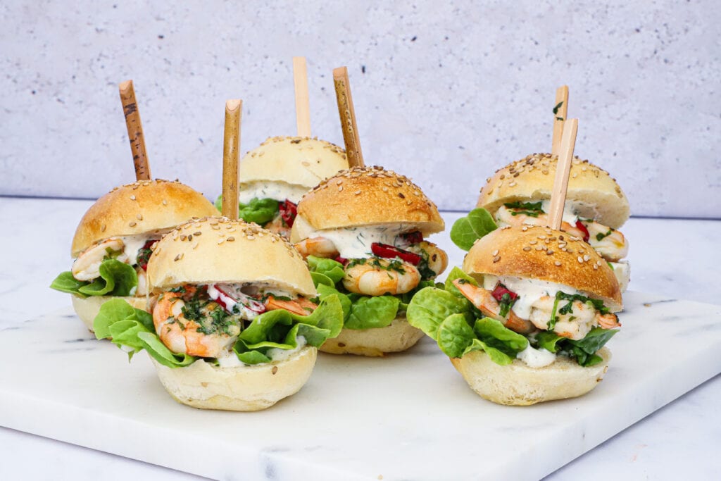 Sliders med chili/hvidløgsrejer - Sliders med gambas al ajillo