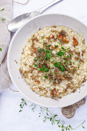 Risotto med kantareller - Opskrift på svamperisotto