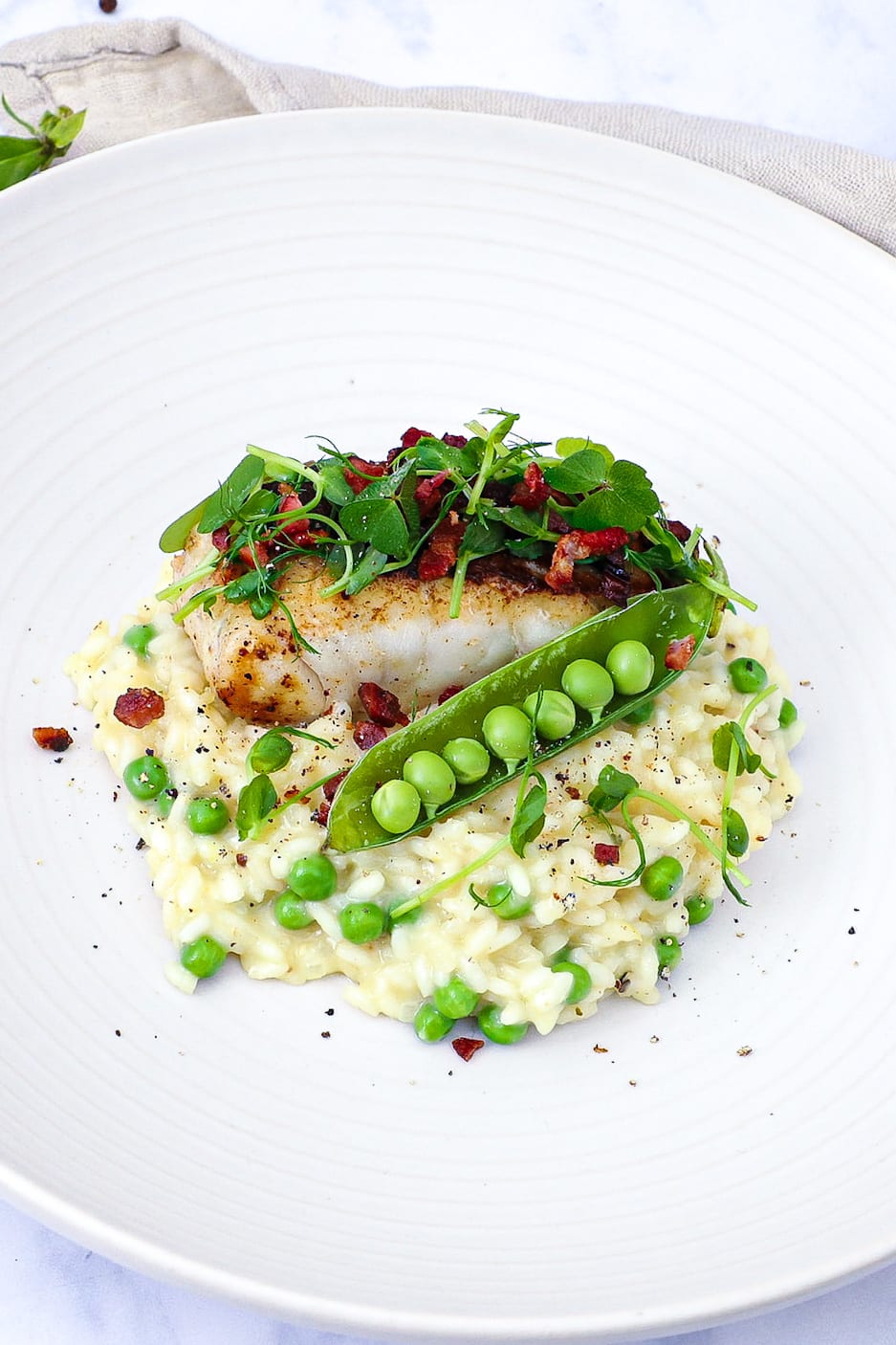 Smørstegt mørksej - Opskrift på mørksej med citronrisotto