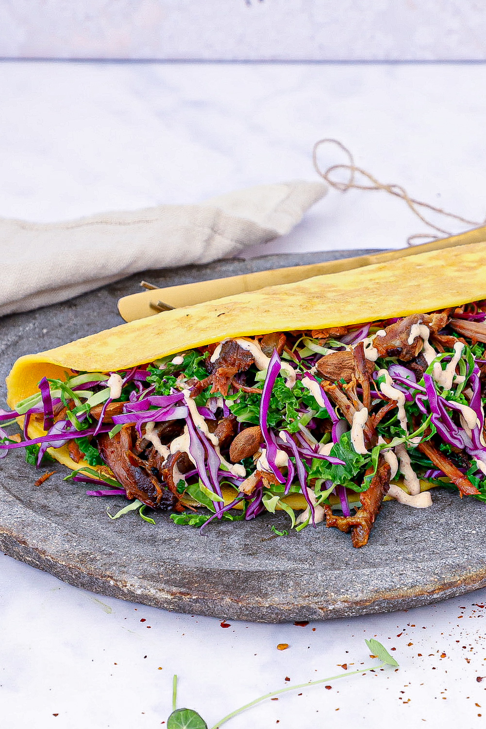 Æggewraps - Opskrift på æggewrap med pulled lamb