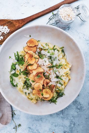Jordskokkerisotto - Opskrift på risotto med jordskokker og kylling