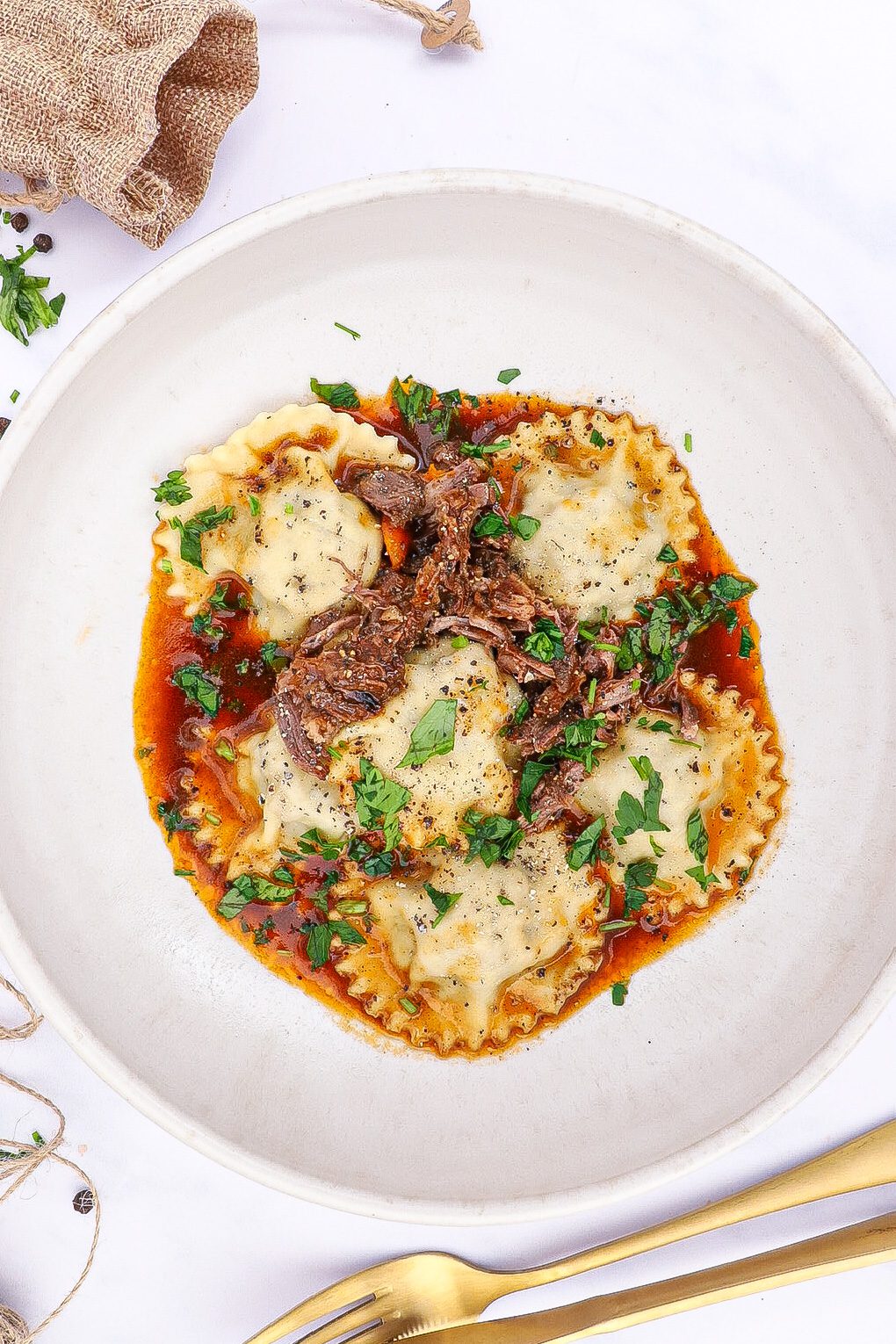 Osso buco ravioli - Opskrift på ravioli med osso buco