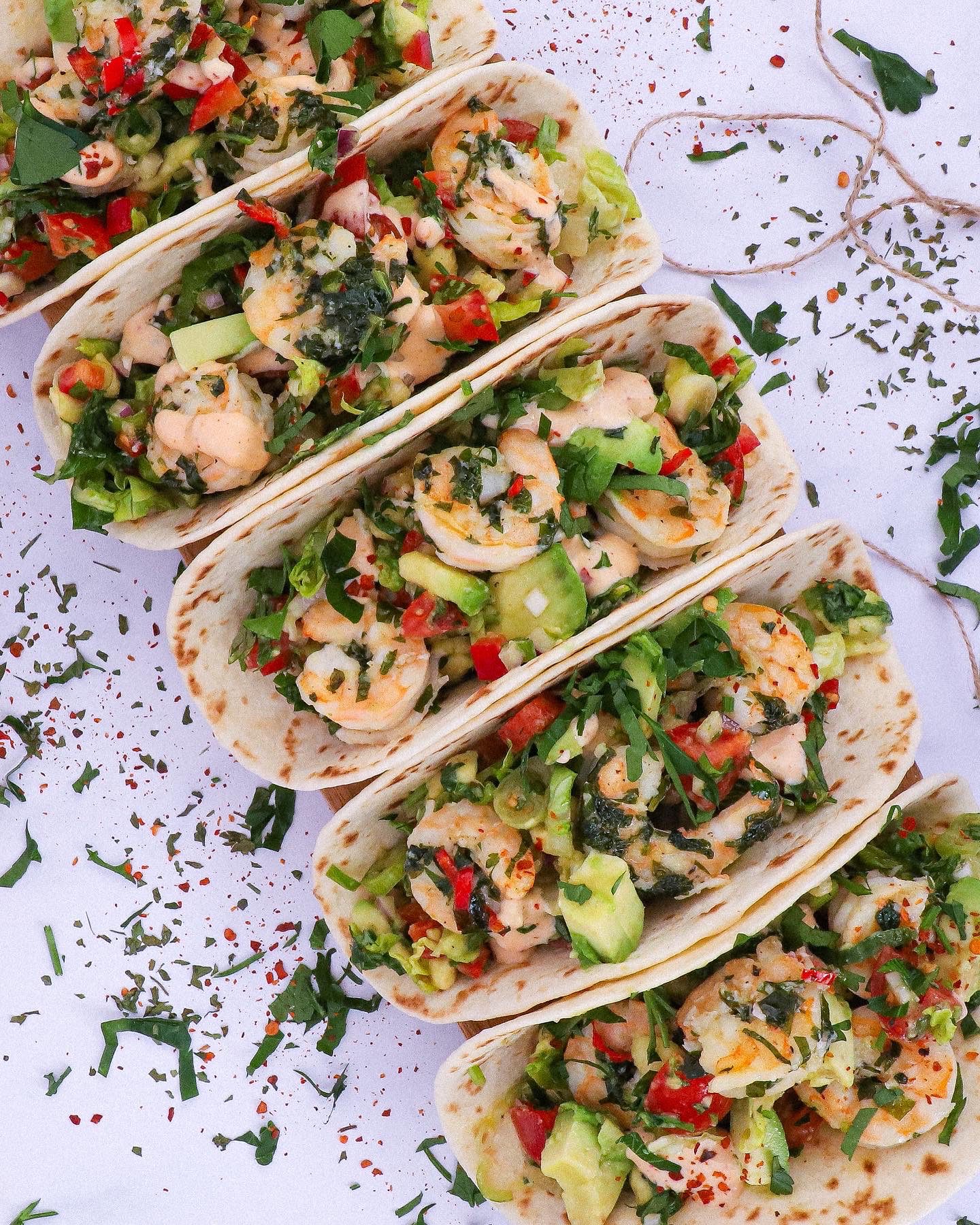 Tortillas med hvidløgsrejer - Mexicansk tacos med hvidløgsrejer