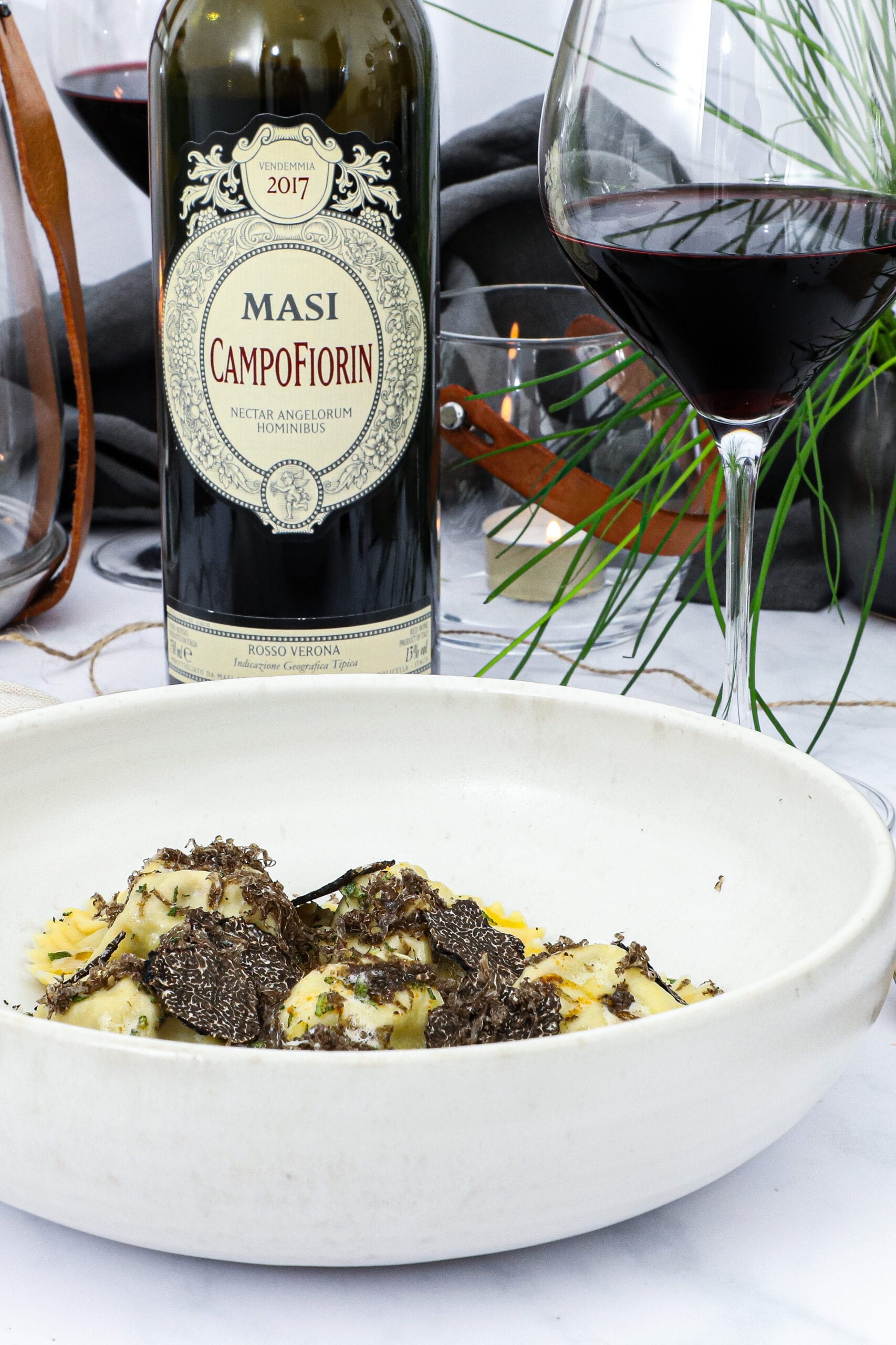 Masi Campofiorin - Opskrift med ravioli, osso buco og trøffel