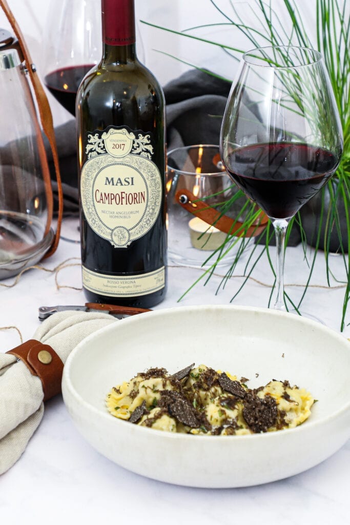 Masi Campofiorin - Opskrift med ravioli, osso buco og trøffel