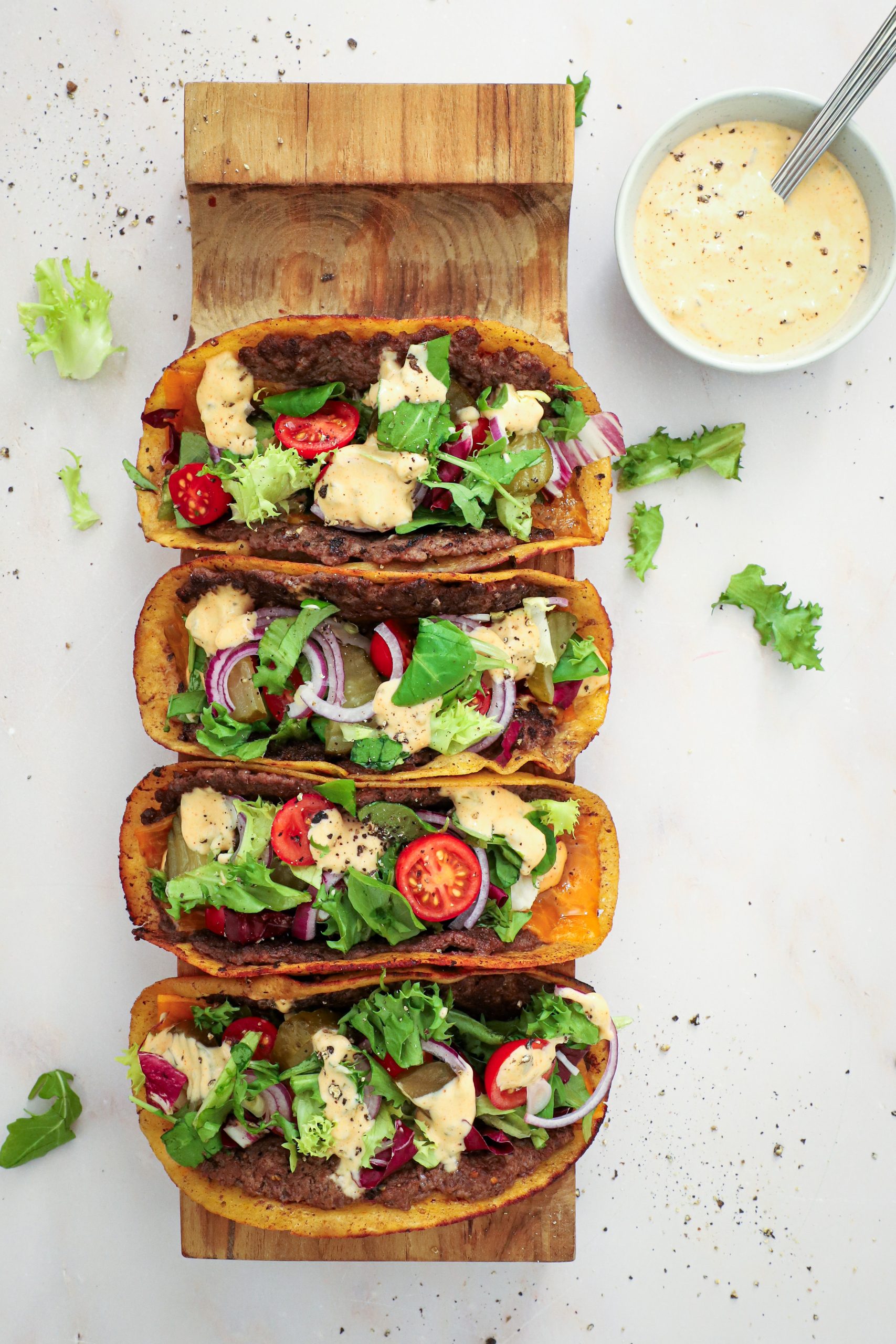 Cheeseburger tacos - Snaskede burger tacos