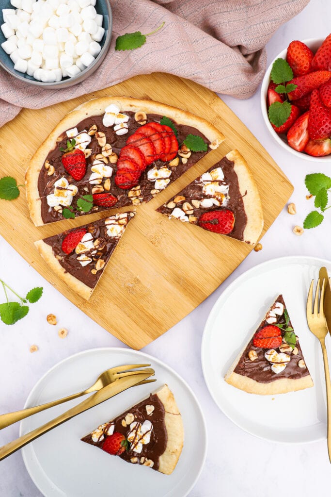Nutellapizza - Opskrift på dessertpizza med chokolade