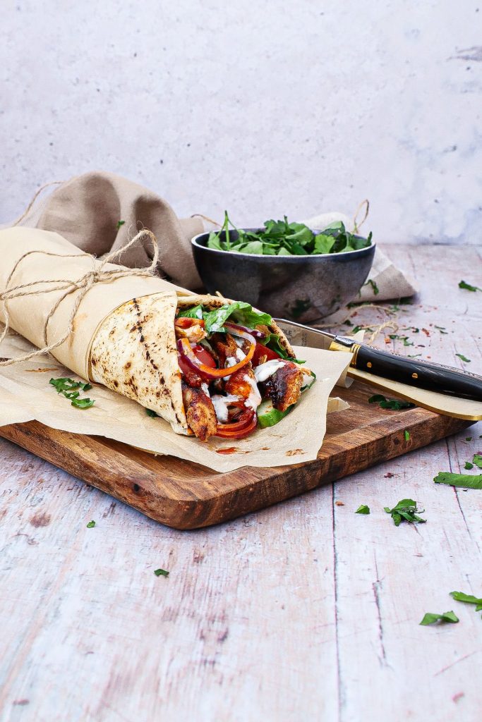 Hjemmelavet durum med kyllinge kebab - Hjemmelavet shawarma