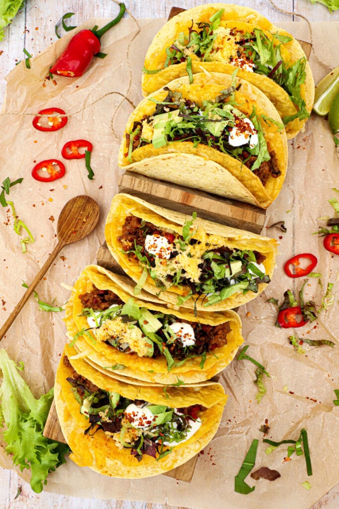 Mexicanske tacos - Opskrift på Cheesy Gordita Crunch tacos