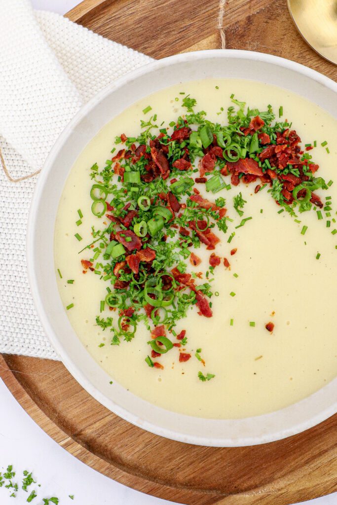 Kartoffelsuppe med blomkål - Opskrift på kartoffel blomkålssuppe