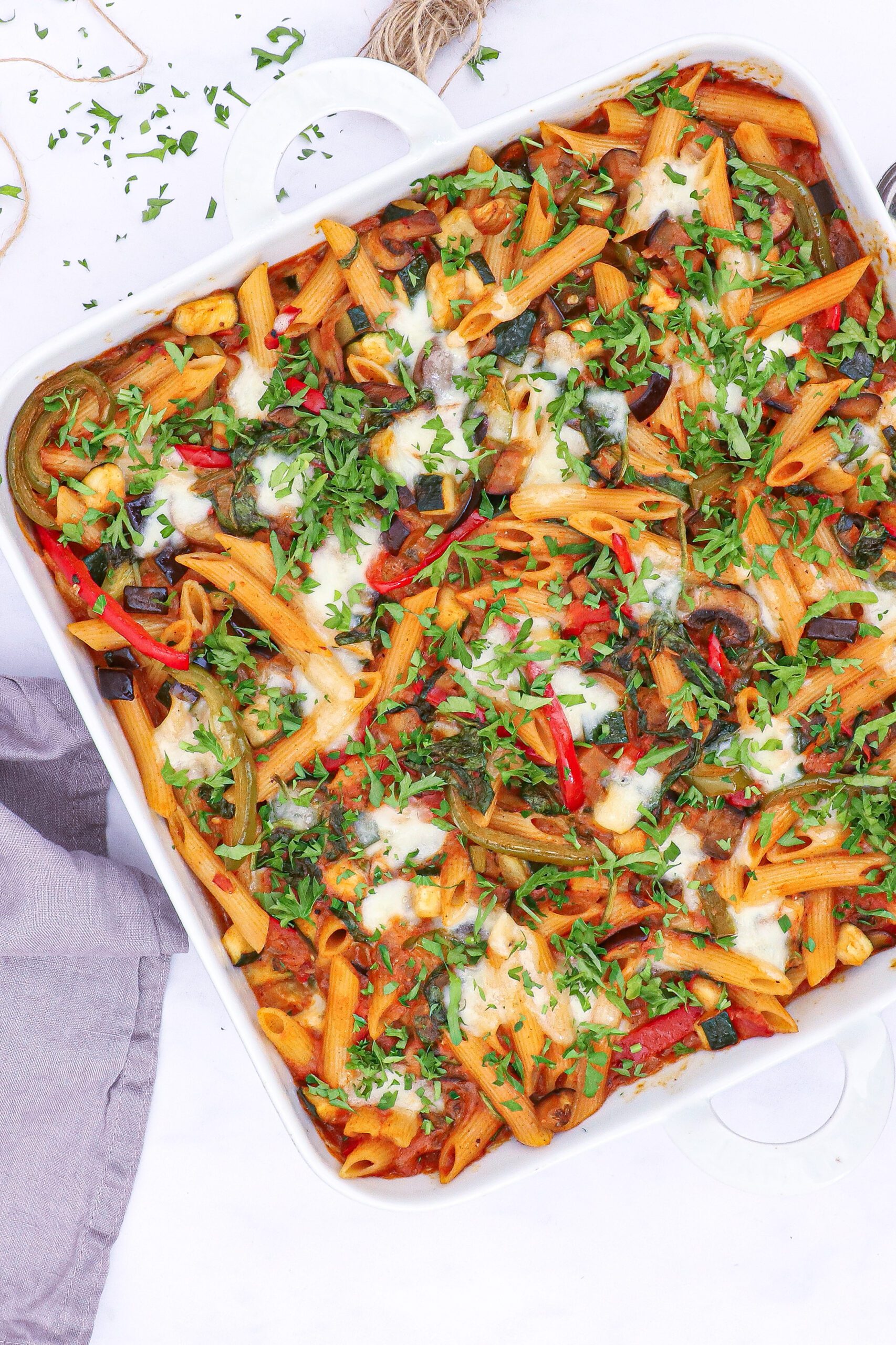 Pasta al Forno vegetar - Opskrift på bagt pasta med grøntsager