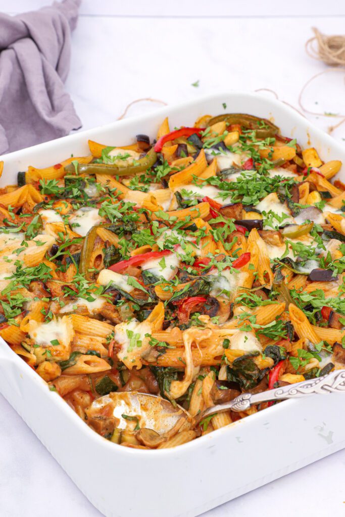 Pasta al Forno vegetar - Opskrift på bagt pasta med grøntsager