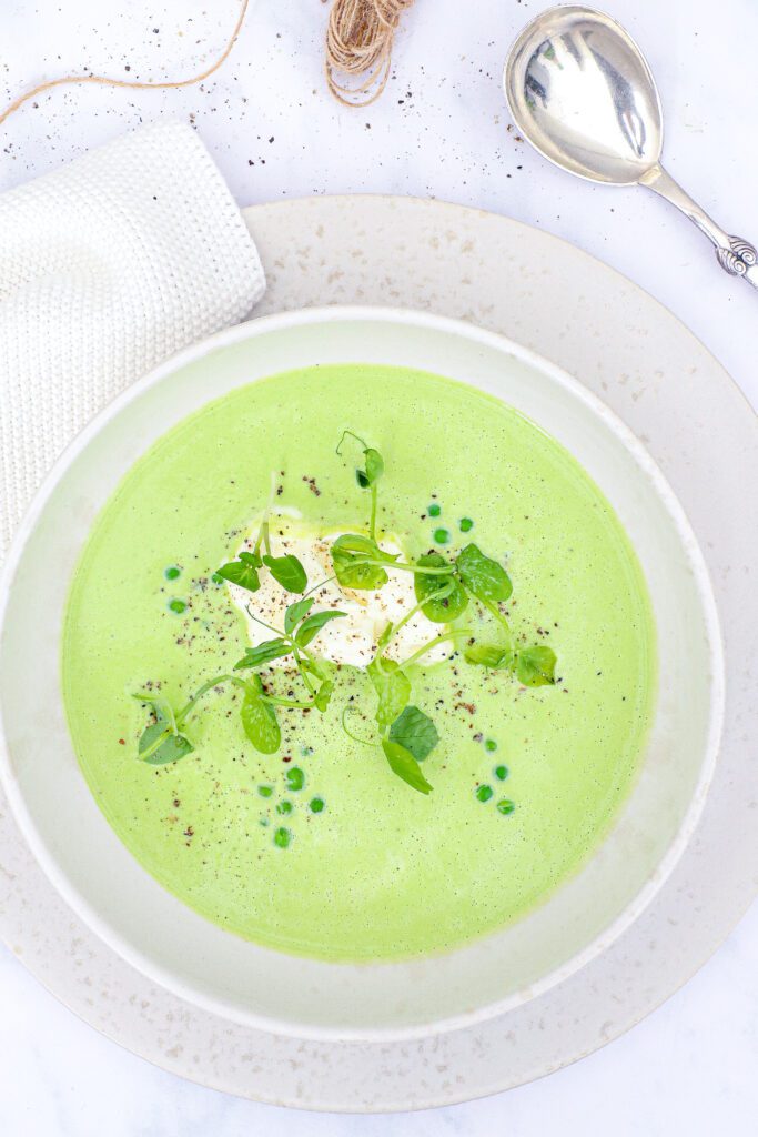 Ærtesuppe - Creme Ninon - Opskrift på ærtesuppe med champagne