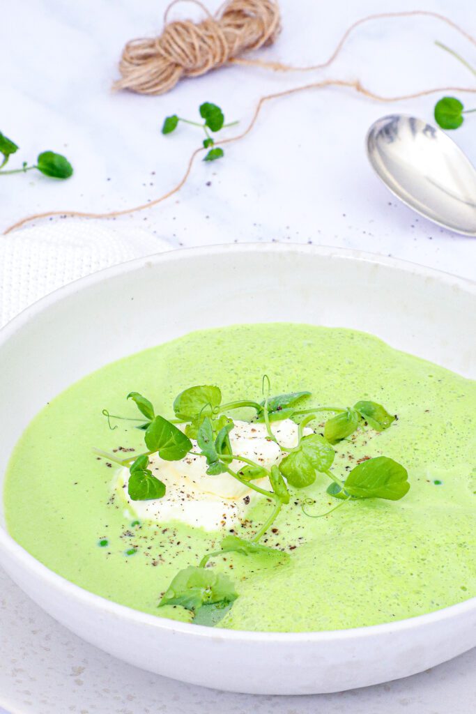 Ærtesuppe - Creme Ninon - Opskrift på ærtesuppe med champagne
