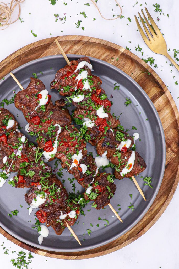 Kebabspyd med oksemørbrad - Shawarma af oksemørbrad