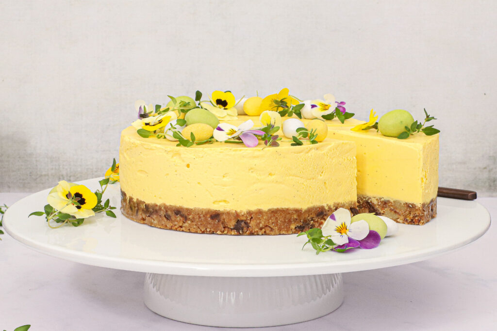 Cheesecake med citron, chokolade og marcipan - Påskekage