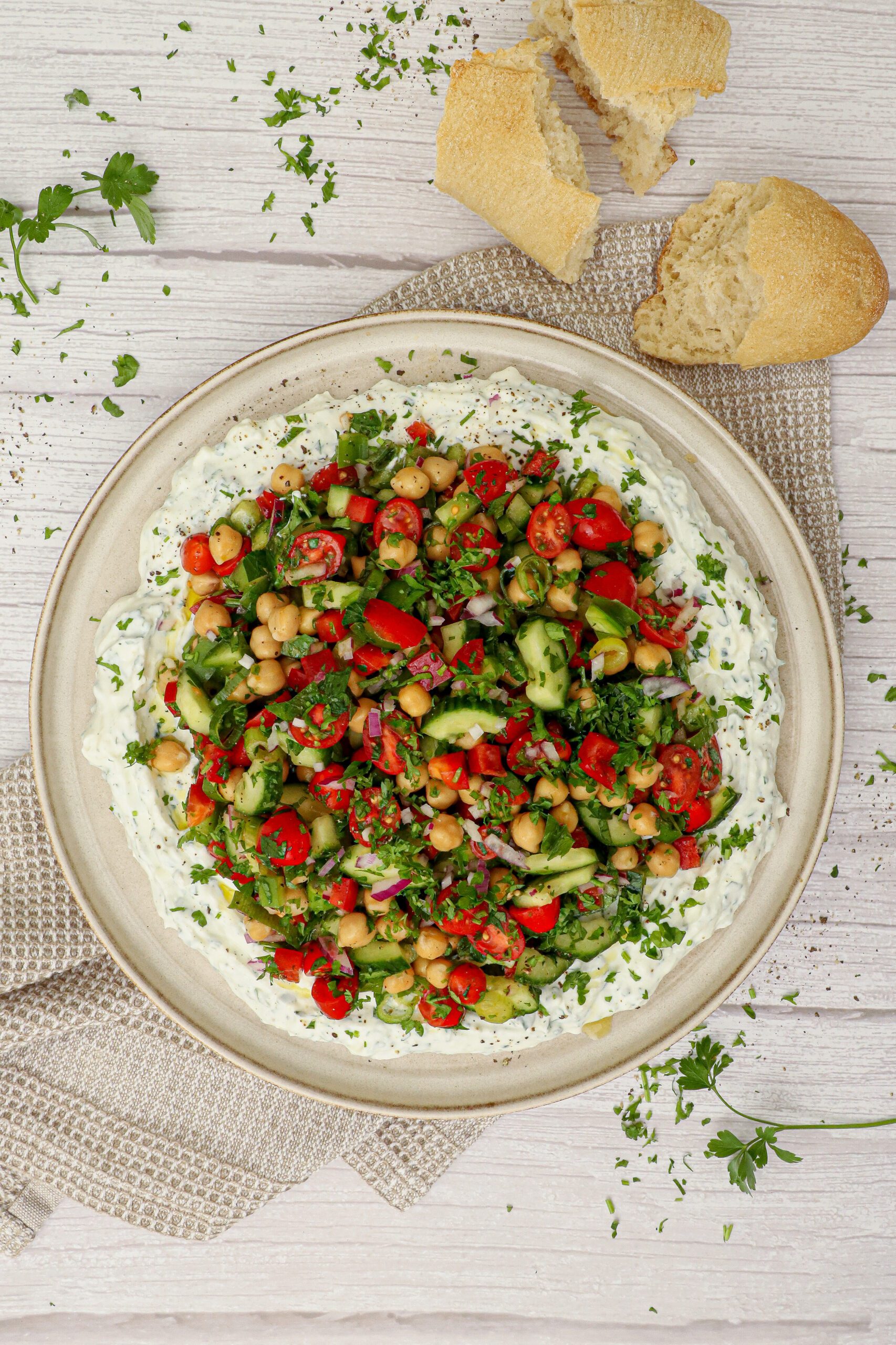Haydari salat - Layered haydari - Opskrift på haydari med salat