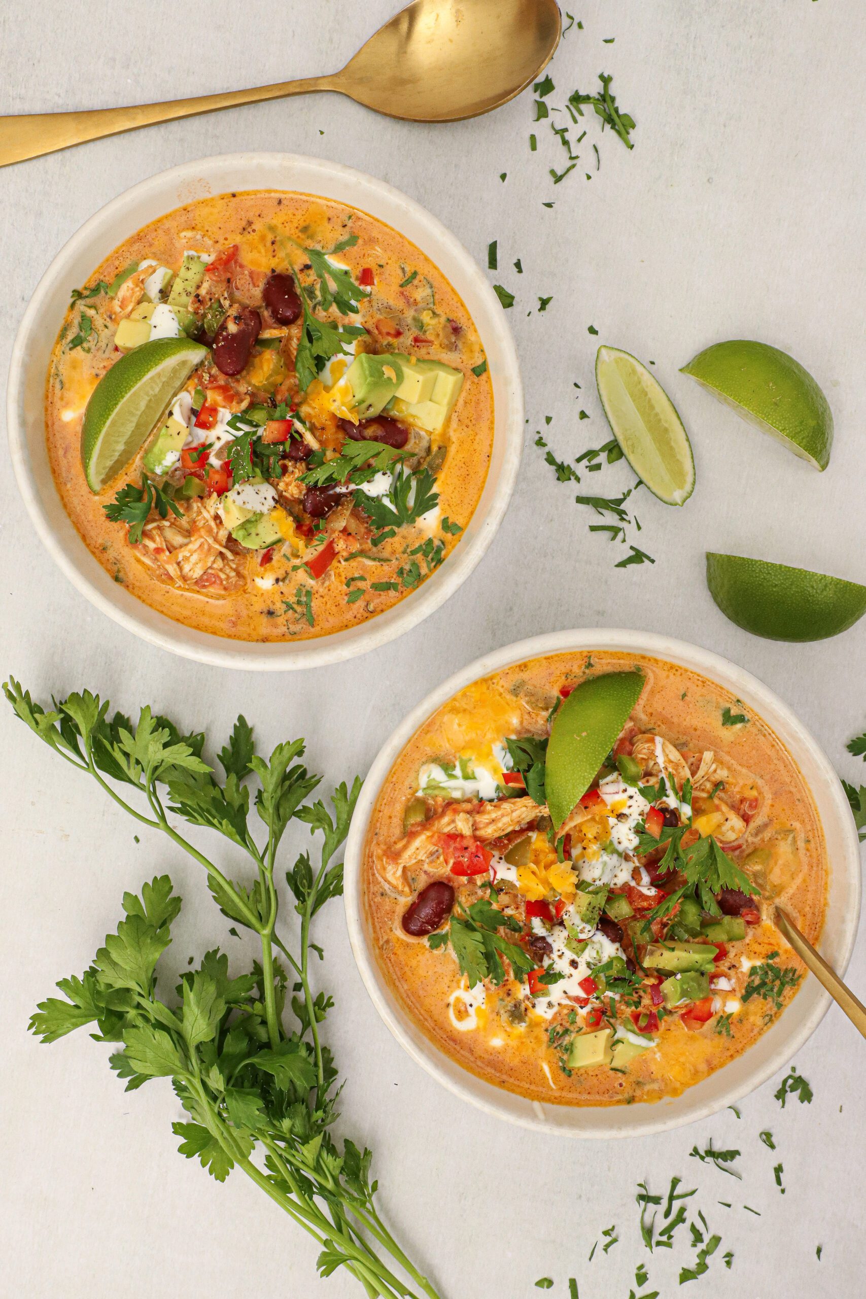 Cremet tacosuppe med kylling og grøntsager - Opskrift på tacosuppe med kylling