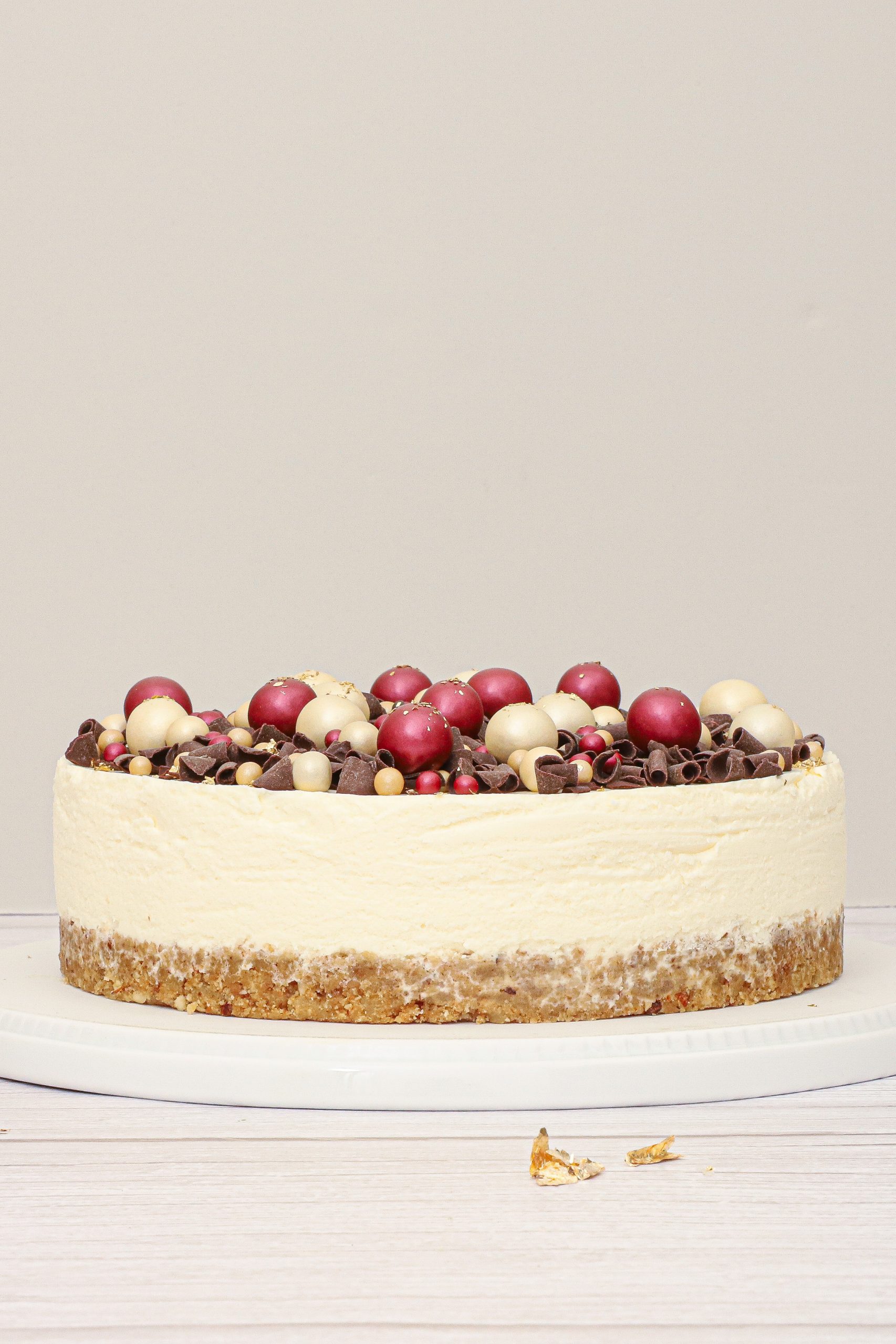 Champagne cheesecake med marcipan - Opskrift på cheesecake med champagne