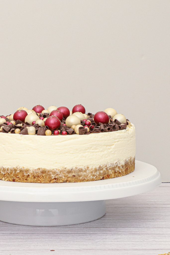 Champagne cheesecake med marcipan - Opskrift på cheesecake med champagne