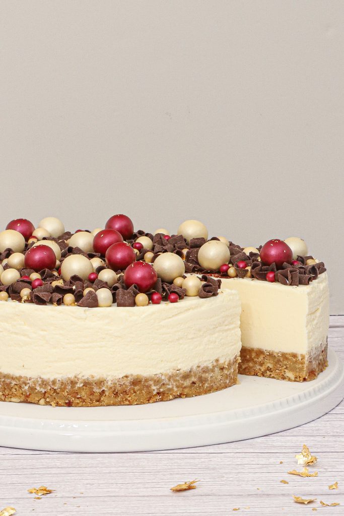 Champagne cheesecake med marcipan - Opskrift på cheesecake med champagne