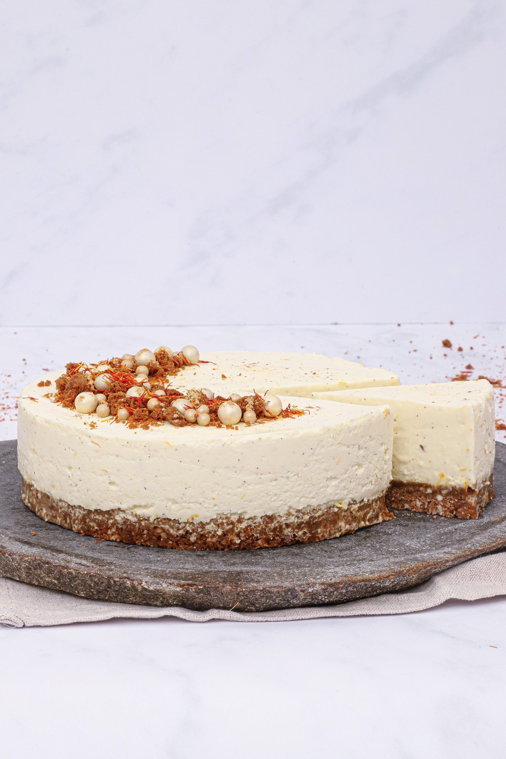 Appelsin cheesecake med vanilje og bastogne - Opskrift på cheesecake med appelsin og vanilje