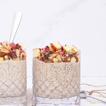 Overnight oats med kanel og æble - Opskrift på overnight oats