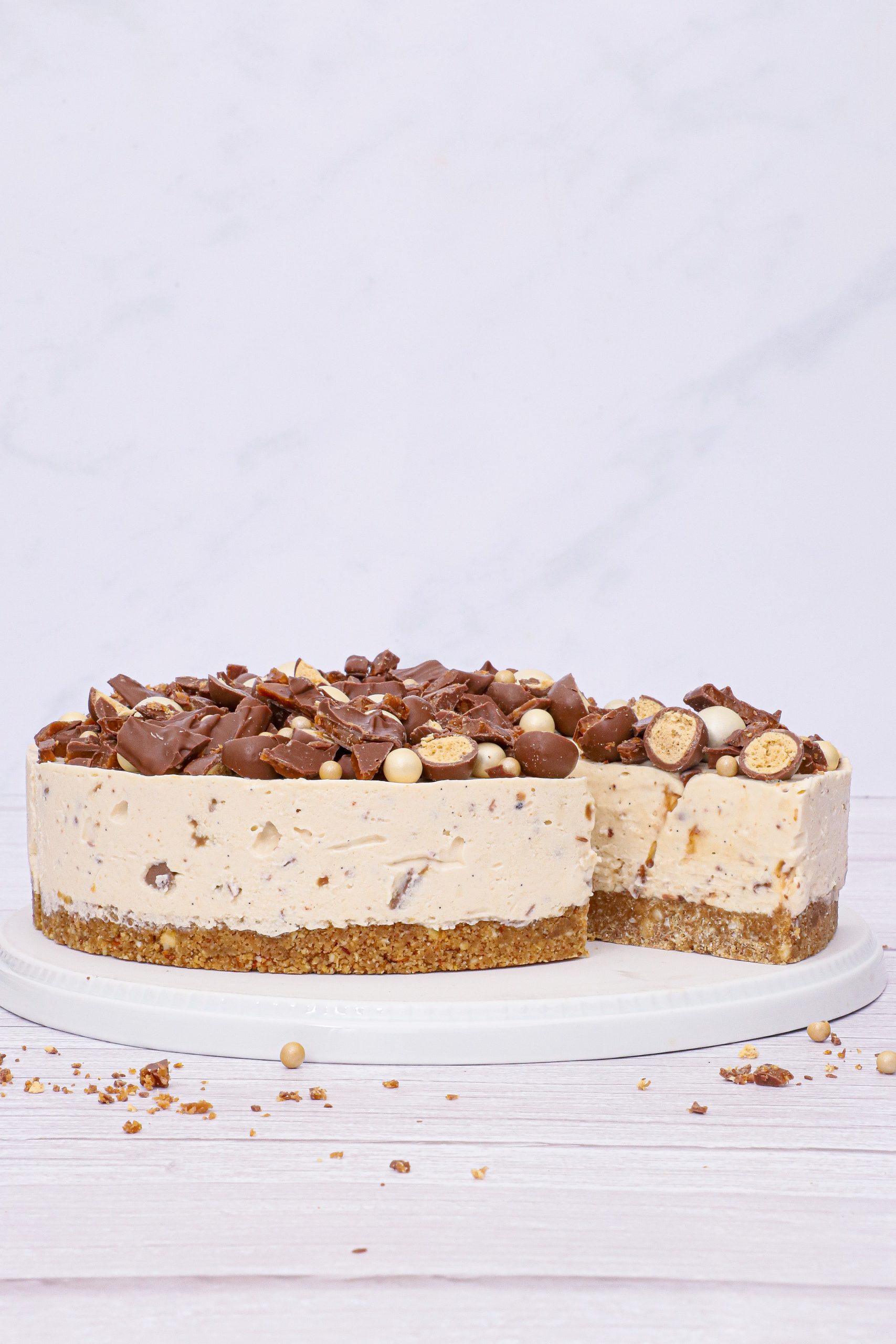 Daim cheesecake - Opskrift på cremet daim cheesecake