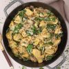 Tortellini i cremet svampesauce - Tortellini I flødesauce med svampe og spinat