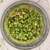 Layered avocado hummus - Avocado hummus med kikærtesalat