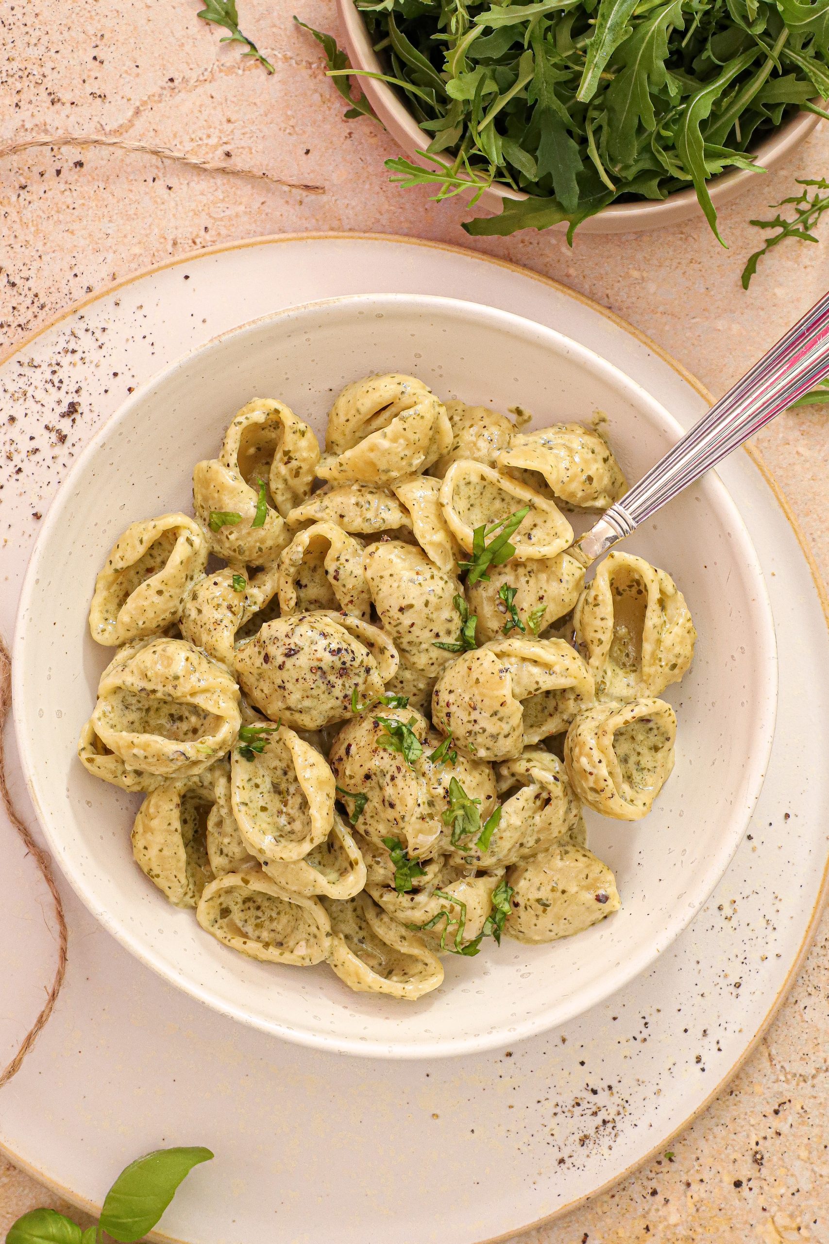 Cremet pesto pasta med mascarpone