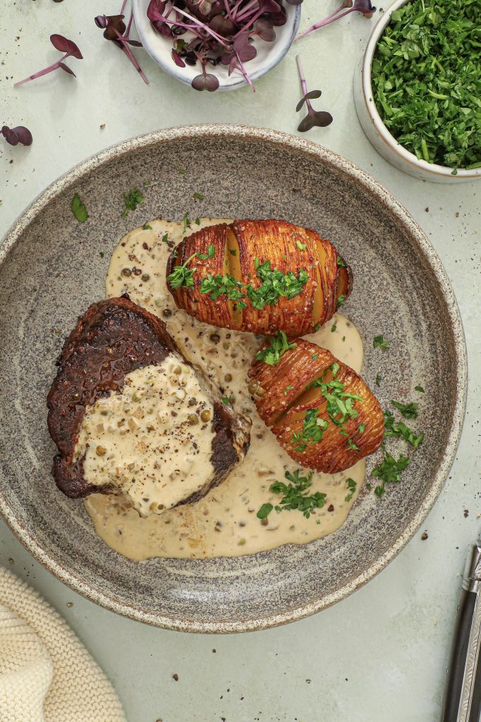 Oksemørbrad bøffer med pebersauce