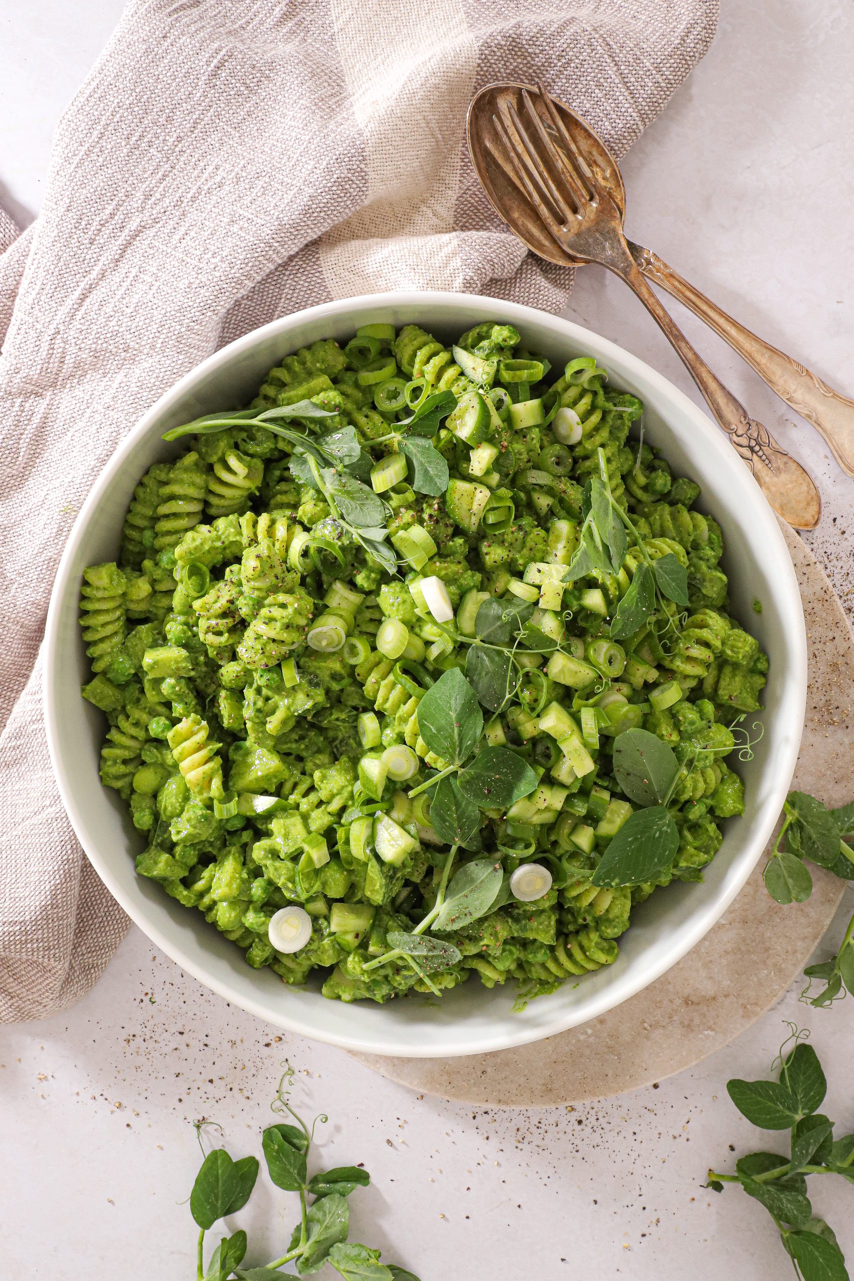 Green goddess pastasalat - Pastasalat med green goddess dressing