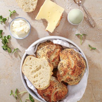 Koldhævede æltefri håndværkere - Morgenbrød med kun 5 ingredienser