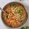Cajun orzo med stegt kylling - Krydret og cremet pastaret