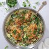 Stegt kylling og grøntsager i flødesauce - Kyllingepande med grøntsager