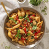 Pasta alla Tuscan Chicken - Opskrift med kylling, peberfrugt og tomater