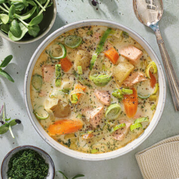 Lahikeitto – Finsk laksesuppe med kartofler og porre - Nem opskrift